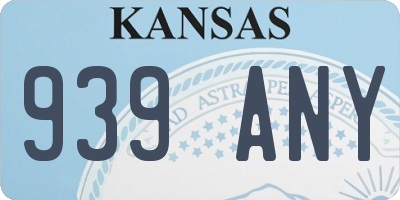 KS license plate 939ANY