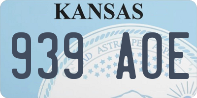 KS license plate 939AOE