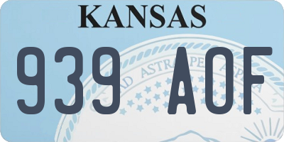 KS license plate 939AOF