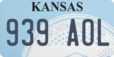 KS license plate 939AOL