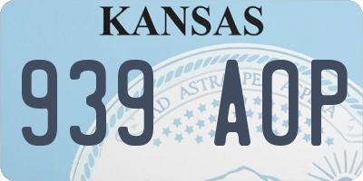 KS license plate 939AOP