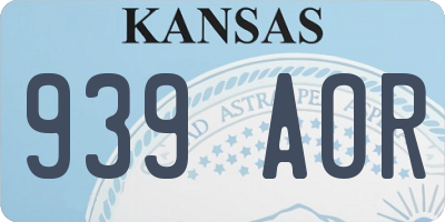 KS license plate 939AOR
