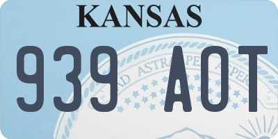 KS license plate 939AOT