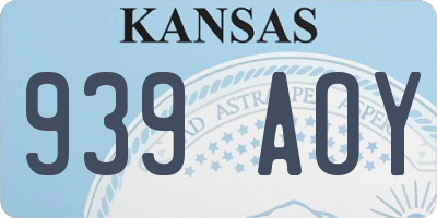 KS license plate 939AOY