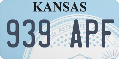 KS license plate 939APF