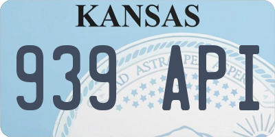 KS license plate 939API