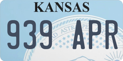 KS license plate 939APR