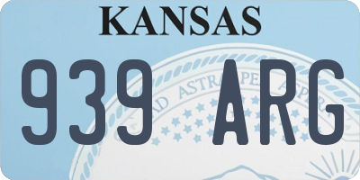 KS license plate 939ARG