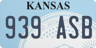 KS license plate 939ASB