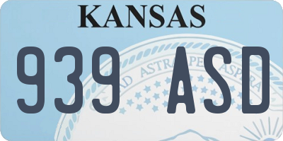 KS license plate 939ASD