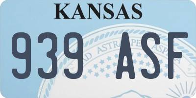 KS license plate 939ASF