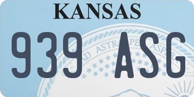 KS license plate 939ASG