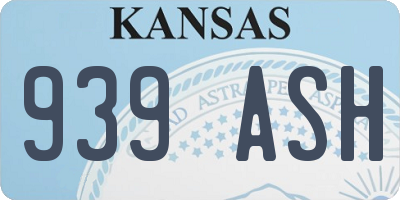 KS license plate 939ASH