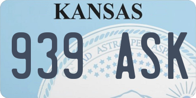 KS license plate 939ASK