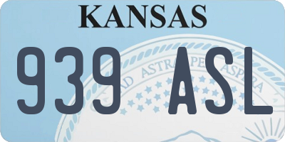 KS license plate 939ASL