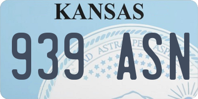 KS license plate 939ASN