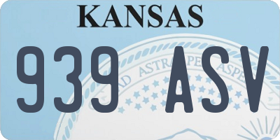 KS license plate 939ASV