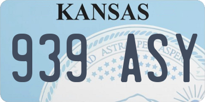 KS license plate 939ASY