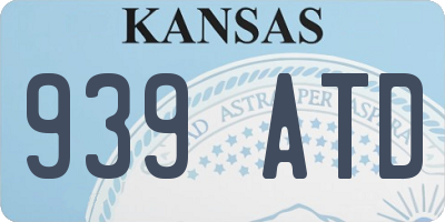 KS license plate 939ATD