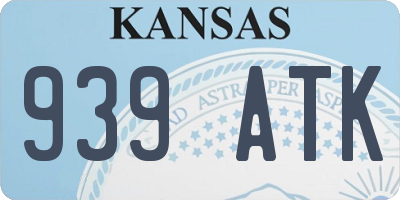KS license plate 939ATK