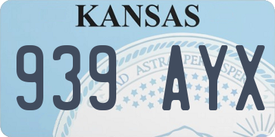 KS license plate 939AYX