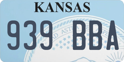 KS license plate 939BBA