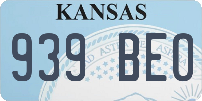 KS license plate 939BEO