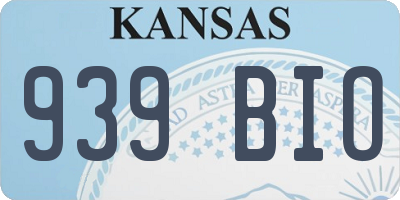 KS license plate 939BIO
