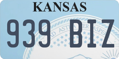 KS license plate 939BIZ