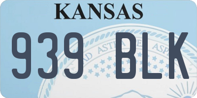 KS license plate 939BLK