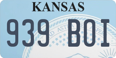 KS license plate 939BOI