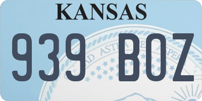 KS license plate 939BOZ