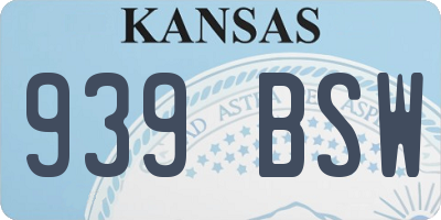 KS license plate 939BSW