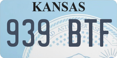 KS license plate 939BTF