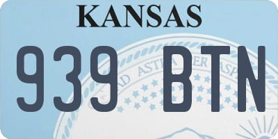 KS license plate 939BTN
