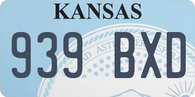 KS license plate 939BXD