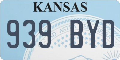 KS license plate 939BYD