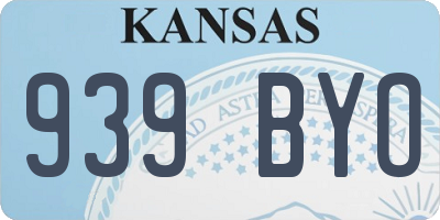KS license plate 939BYO