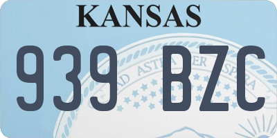 KS license plate 939BZC