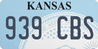 KS license plate 939CBS
