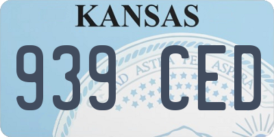 KS license plate 939CED
