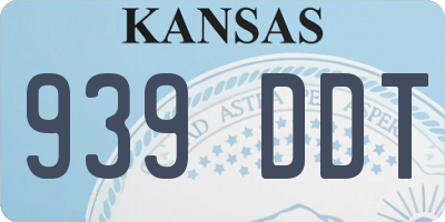 KS license plate 939DDT