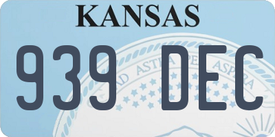KS license plate 939DEC