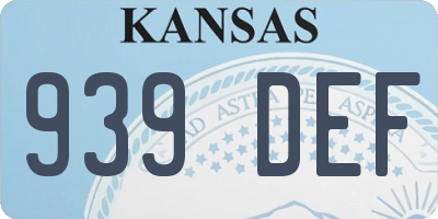 KS license plate 939DEF
