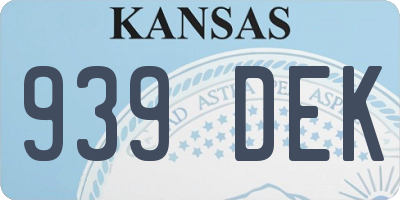 KS license plate 939DEK