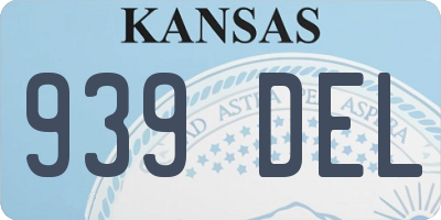 KS license plate 939DEL