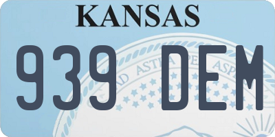 KS license plate 939DEM