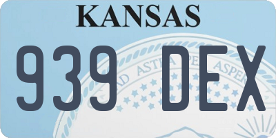KS license plate 939DEX