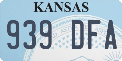 KS license plate 939DFA