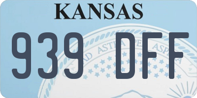 KS license plate 939DFF